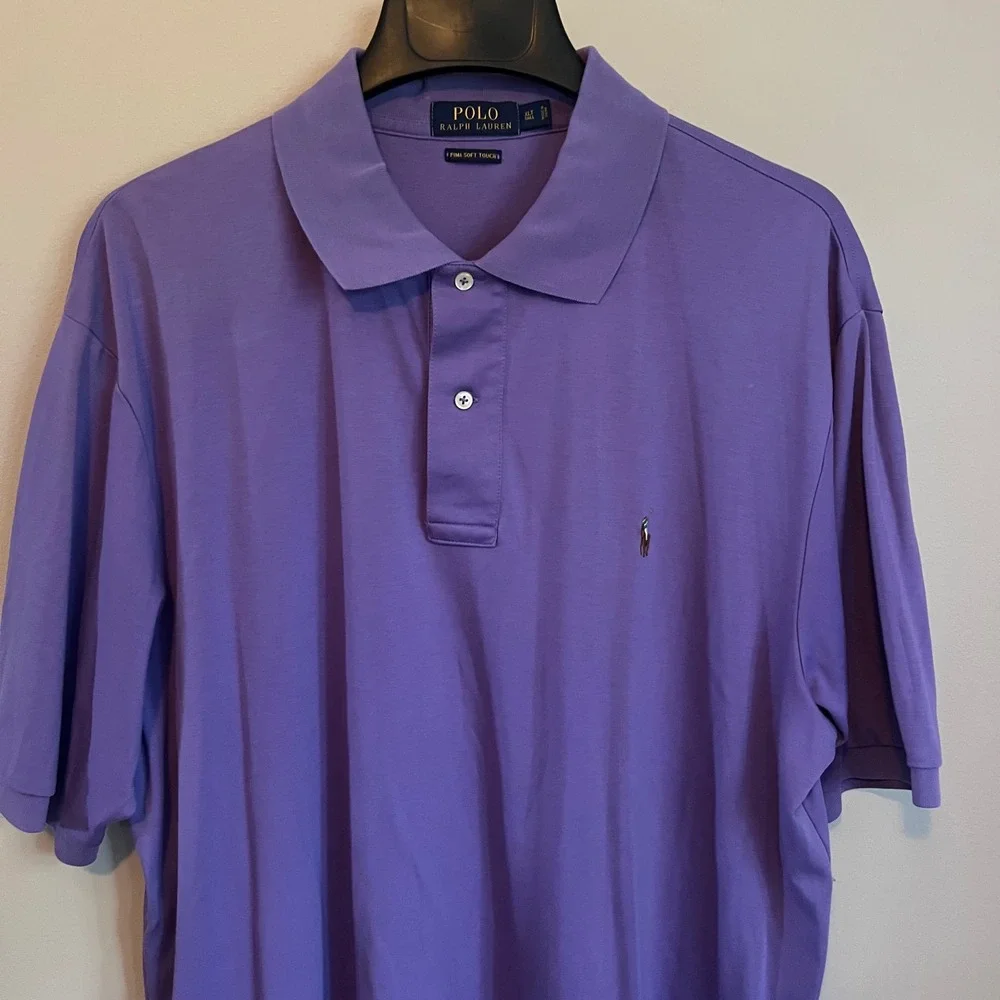 Polo Ralph Lauren Mens XLT Purple Violet Pima Soft Cotton Polo Flesh Pony